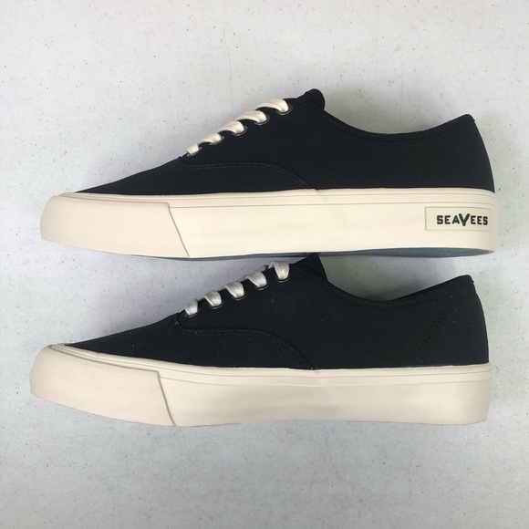 SEAVEES Black and White Legend Leather Sneakers - Picture 3 of 10